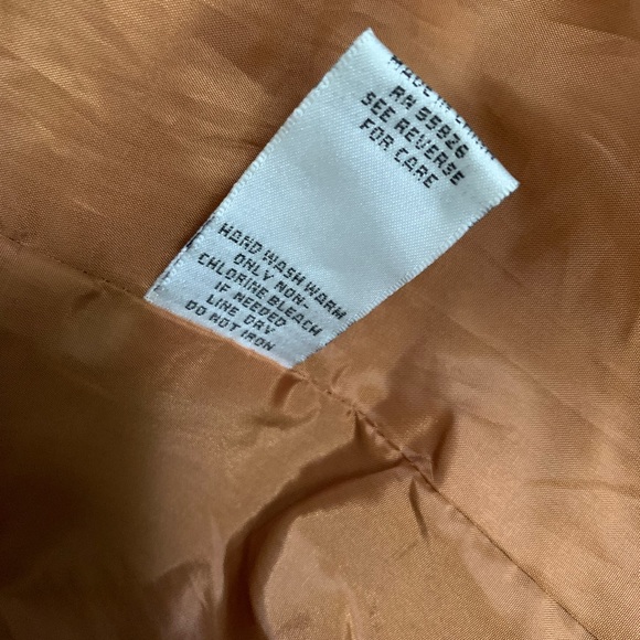 EUC Kate & Mallory Convertible Cognac Leather Vest Moto Jacket Perforated Detail - Picture 7 of 15